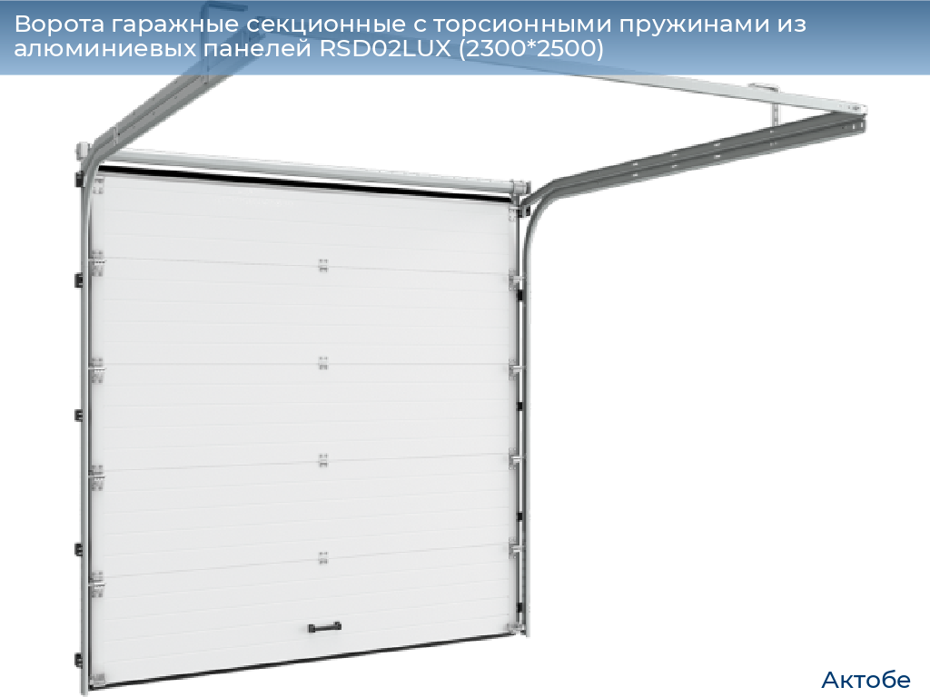Ворота гаражные секционные с торсионными пружинами из алюминиевых панелей RSD02LUX (2300*2500), aktyubinsk.doorhan.ru