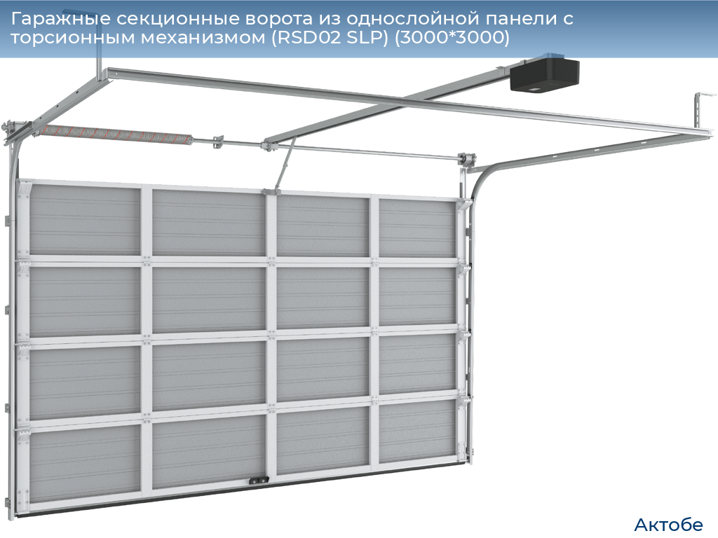 Гаражные секционные ворота из однослойной панели с торсионным механизмом (RSD02 SLP) (3000*3000), aktyubinsk.doorhan.ru