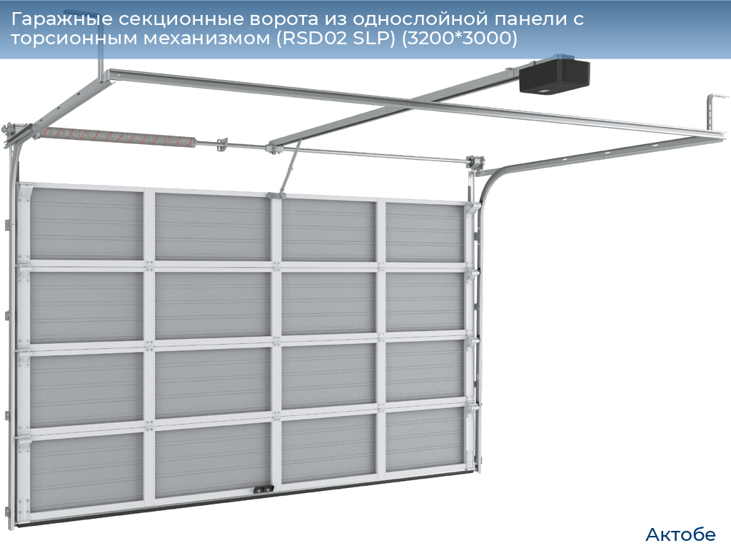 Гаражные секционные ворота из однослойной панели с торсионным механизмом (RSD02 SLP) (3200*3000), aktyubinsk.doorhan.ru