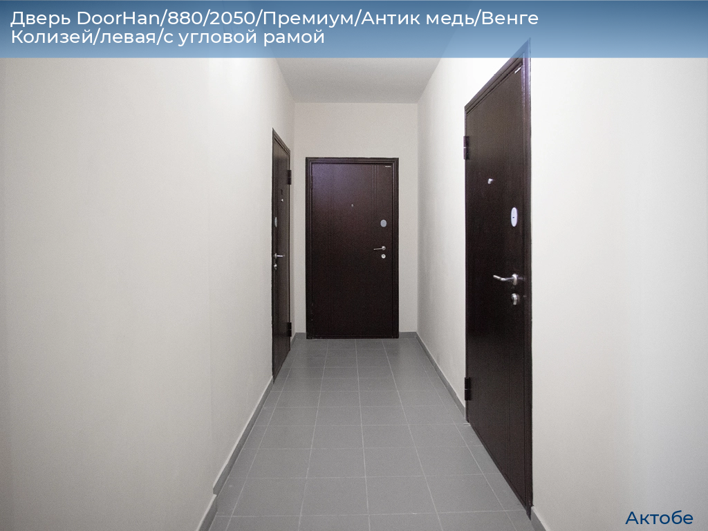 Дверь DoorHan/880/2050/Премиум/Антик медь/Венге Колизей/левая/с угловой рамой, aktyubinsk.doorhan.ru