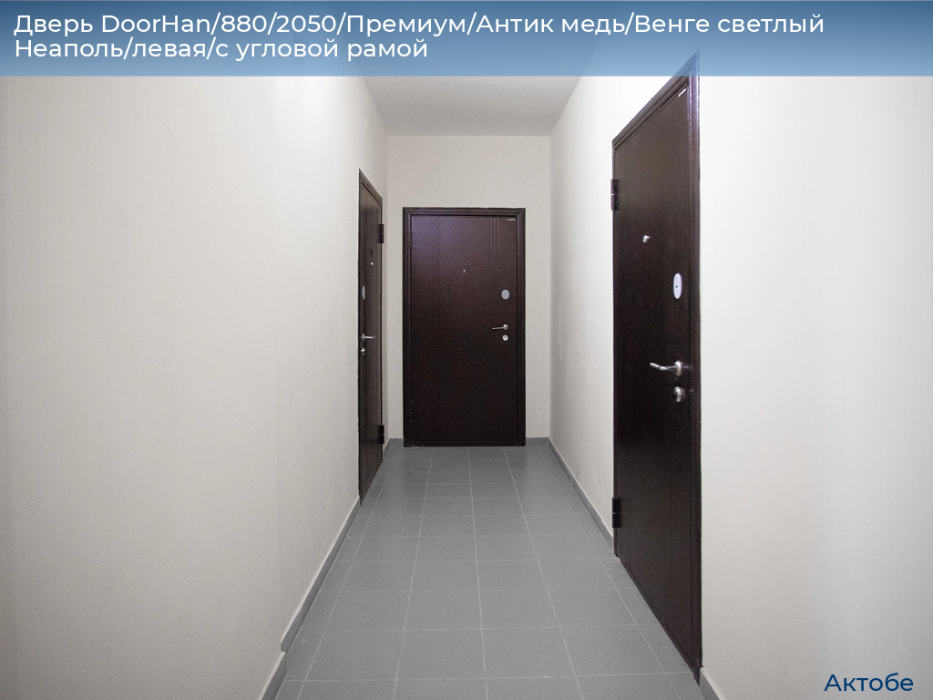 Дверь DoorHan/880/2050/Премиум/Антик медь/Венге светлый Неаполь/левая/с угловой рамой, aktyubinsk.doorhan.ru