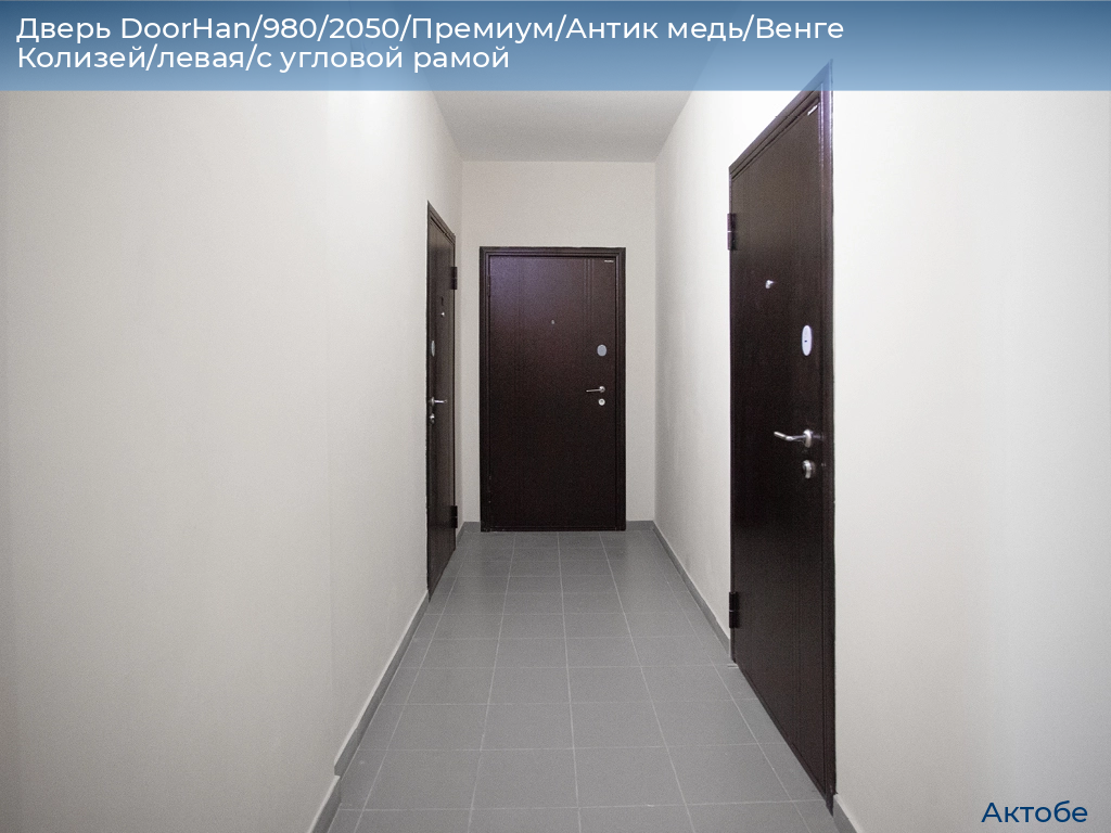 Дверь DoorHan/980/2050/Премиум/Антик медь/Венге Колизей/левая/с угловой рамой, aktyubinsk.doorhan.ru