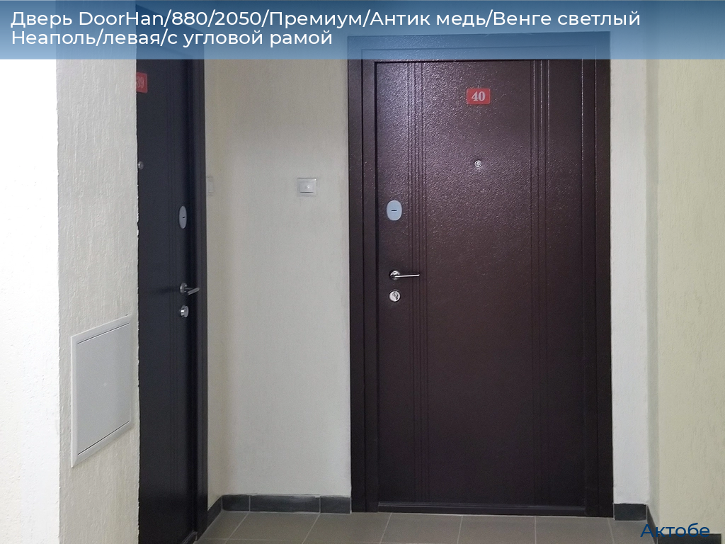 Дверь DoorHan/880/2050/Премиум/Антик медь/Венге светлый Неаполь/левая/с угловой рамой, aktyubinsk.doorhan.ru