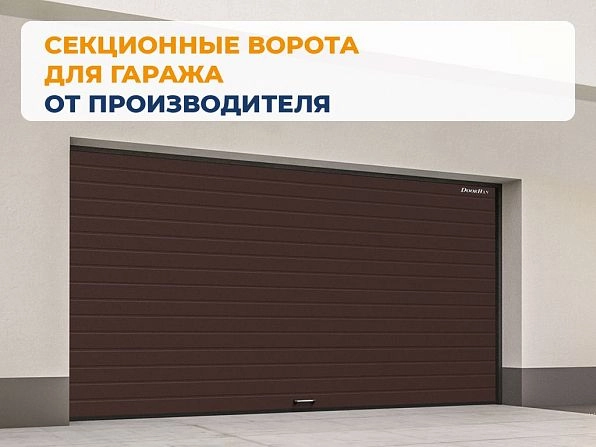 Cекционные ворота 3300х2500 мм коричнево-красные DoorHan RSD02, aktyubinsk.doorhan.ru